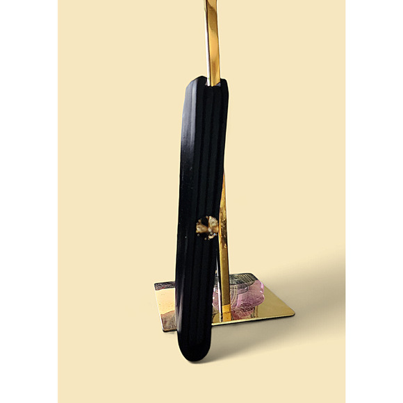 Vtg.1950’s L&M Spotlight Matte Satin Black Fabric Clutch, rhinestone Clasp, USA - Picture 6 of 10